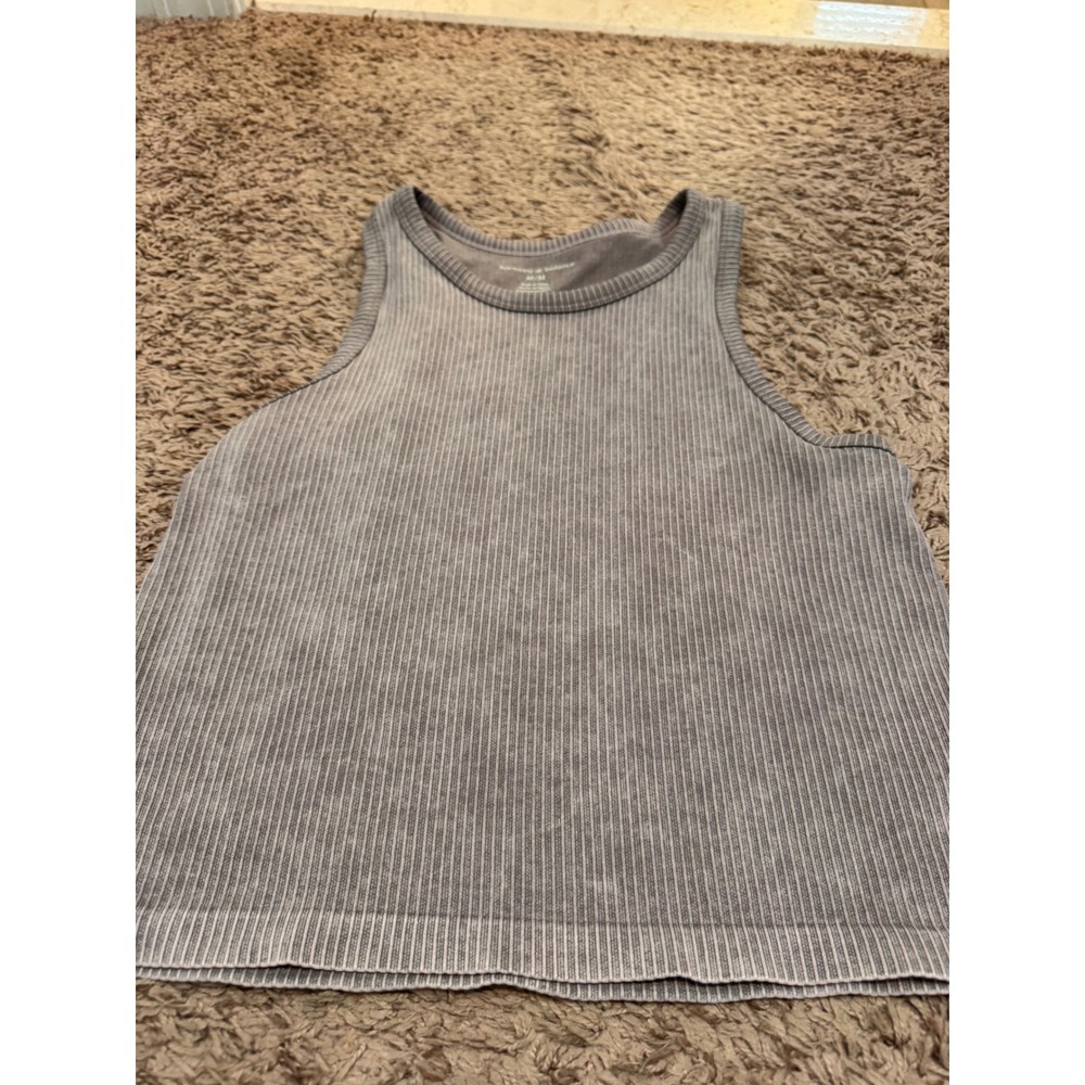 Harmony & Balance Brown Ribbed Tank Top Women's Medium High Neck Worn Once